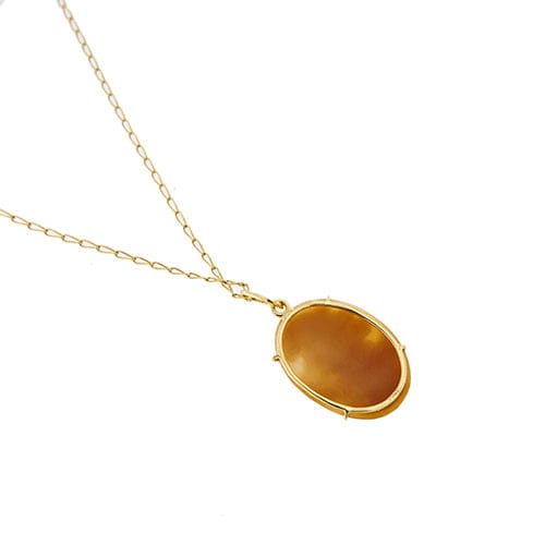 Collier Unoaerre - Collier maille cheval en or jaune 18 ct avec camée 58 Facettes 33507