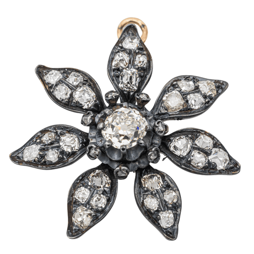Pendentif Pendentif Fleur Or jaune, Argent Diamant 58 Facettes 3351140CN