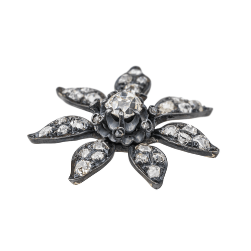Pendentif Pendentif Fleur Or jaune, Argent Diamant 58 Facettes 3351140CN