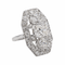 Bague 46 Bague Art déco en or blanc 18 carats, platine et diamants 58 Facettes 3358945CN