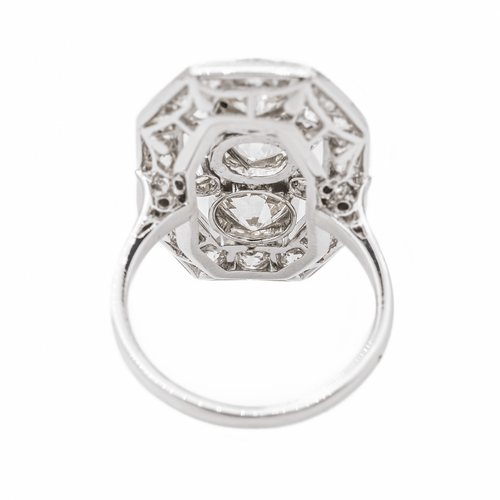 Bague 46 Bague Art déco en or blanc 18 carats, platine et diamants 58 Facettes 3358945CN