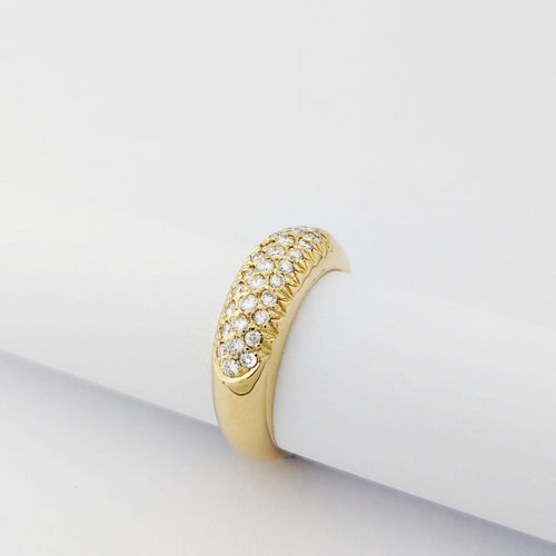 Bague 53 Bague pavée en or jaune 18 carats et diamants 58 Facettes 33704