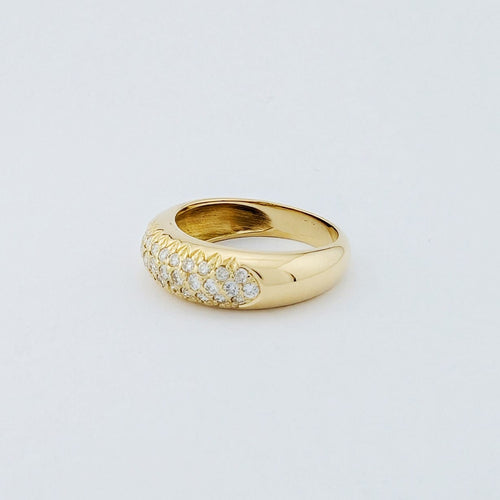 Bague 53 Bague pavée en or jaune 18 carats et diamants 58 Facettes 33704