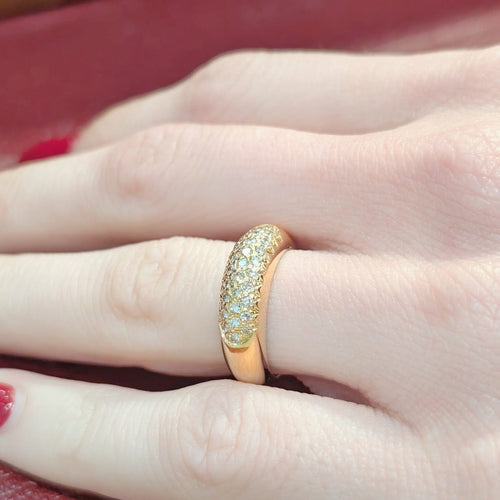 Bague 53 Bague pavée en or jaune 18 carats et diamants 58 Facettes 33704