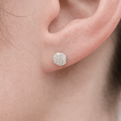 Boucles d'oreilles Boucles d’oreilles puces en or blanc 18 carats et diamants 58 Facettes 33740