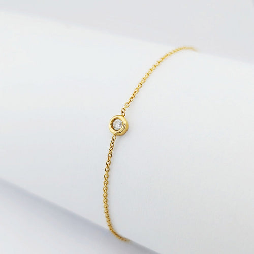 Bracelet Bracelet solitaire en or jaune 18 carats et diamant 58 Facettes 33746