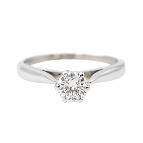 Bague 52 Bague solitaire en or blanc 18 carats avec diamant 58 Facettes 3376676CN