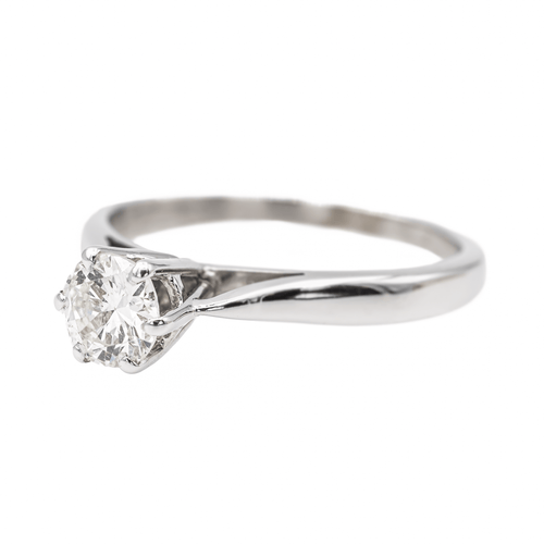 Bague 52 Bague solitaire en or blanc 18 carats avec diamant 58 Facettes 3376676CN