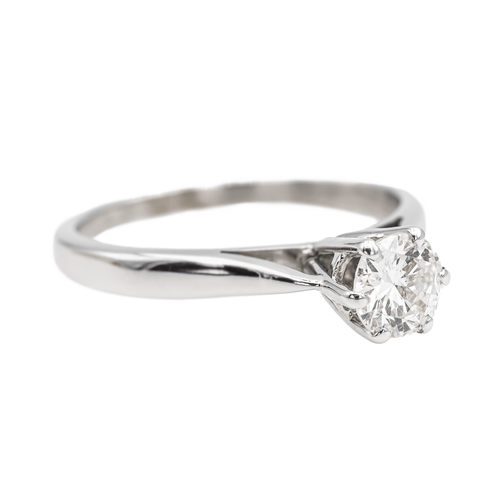 Bague 52 Bague solitaire en or blanc 18 carats avec diamant 58 Facettes 3376676CN
