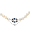 Collier Collier de perles de culture en or blanc 18 carats et saphirs 58 Facettes 3376725CN