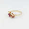 Bague 56 Bague en or jaune 18 carats avec rubis et diamants 58 Facettes 33769