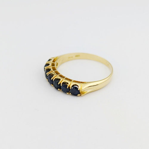 Bague 59 Bague demi-tour en or jaune 18 carats et saphirs 58 Facettes 33773
