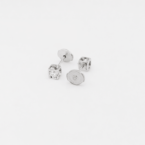 Boucles d'oreilles Dinh Van Le Cube Diamant - Boucles d’oreilles en or blanc 18 carats et diamants 58 Facettes 33779