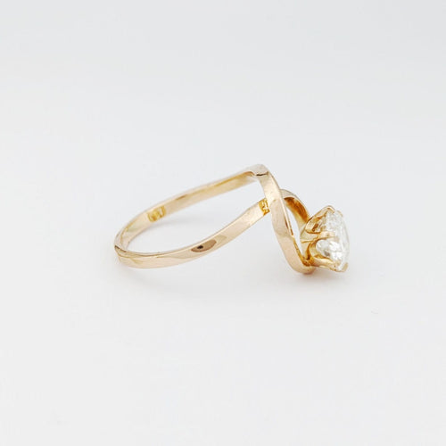 Bague 53 Bague solitaire en or jaune 18 carats avec diamant 1,42 ct 58 Facettes 33781
