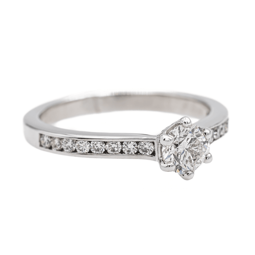 Bague 51 Bague solitaire en or blanc 18 carats avec diamants 58 Facettes 3384912CN