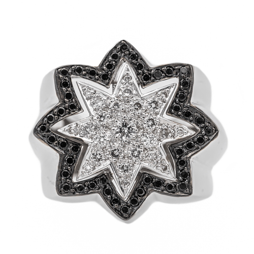 Bague 54 Bague étoile en or blanc 18 carats avec diamants 58 Facettes 3389098CN