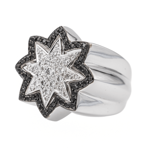Bague 54 Bague étoile en or blanc 18 carats avec diamants 58 Facettes 3389098CN