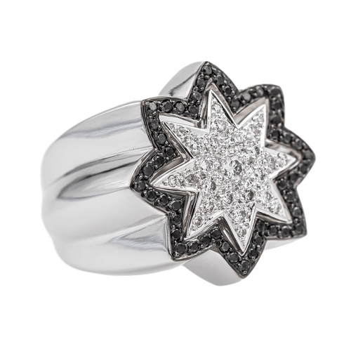 Bague 54 Bague étoile en or blanc 18 carats avec diamants 58 Facettes 3389098CN