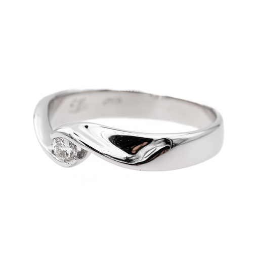 Bague 52 Bague solitaire en or blanc 18 carats avec diamant 58 Facettes 3389103CN