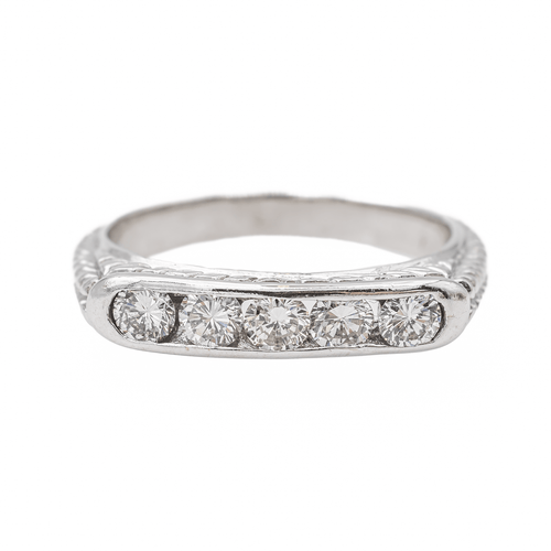 Bague 52 Bague demi-alliance en or blanc 18 carats et diamants 58 Facettes 3389105CN