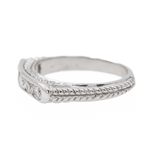 Bague 52 Bague demi-alliance en or blanc 18 carats et diamants 58 Facettes 3389105CN