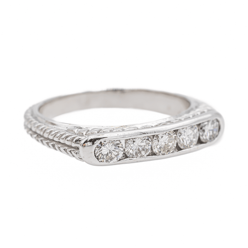 Bague 52 Bague demi-alliance en or blanc 18 carats et diamants 58 Facettes 3389105CN
