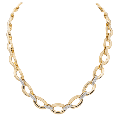 Collier Collier Or jaune, Or blanc Diamant 58 Facettes 3389118CN
