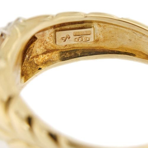 Bague Nimei - Bague en or jaune et or blanc 18 ct avec perle et diamants 58 Facettes 33916