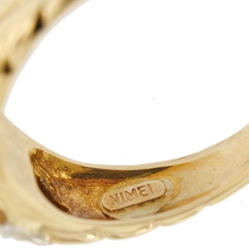 Bague Nimei - Bague en or jaune et or blanc 18 ct avec perle et diamants 58 Facettes 33916