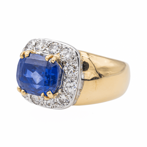Bague 54 Bague Or jaune, Or blanc Saphir, Diamant 58 Facettes 3393426CN