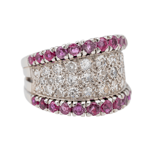 Bague 49.5 Bague Or blanc Diamant, Rubis 58 Facettes 3411143CN