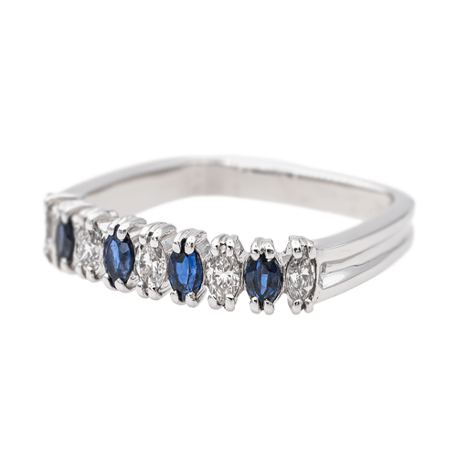 Bague 50 Bague Or blanc, Platine Saphir, Diamant 58 Facettes 3417085CN