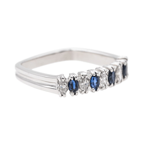 Bague 50 Bague Or blanc, Platine Saphir, Diamant 58 Facettes 3417085CN