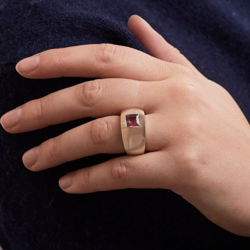 Bague 53 CHAUMET - Bague Jonc Tourmaline Rose 58 Facettes DV0368-5