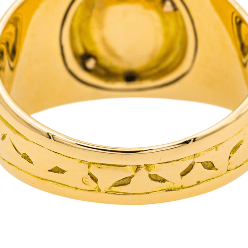 Bague 56 Bague en or jaune 18 carats avec saphir cabochon 58 Facettes 3426728RV