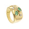 Bague 54 Bague bandeau en or jaune 18 ct avec émeraudes et diamants 58 Facettes 34295