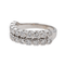Bague 51 Bague demi-alliance diamants en or blanc 18 carats et platine 58 Facettes 3429844CN