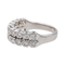 Bague 51 Bague demi-alliance diamants en or blanc 18 carats et platine 58 Facettes 3429844CN