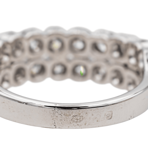 Bague 51 Bague demi-alliance diamants en or blanc 18 carats et platine 58 Facettes 3429844CN