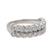 Bague 51 Bague demi-alliance diamants en or blanc 18 carats et platine 58 Facettes 3429844CN