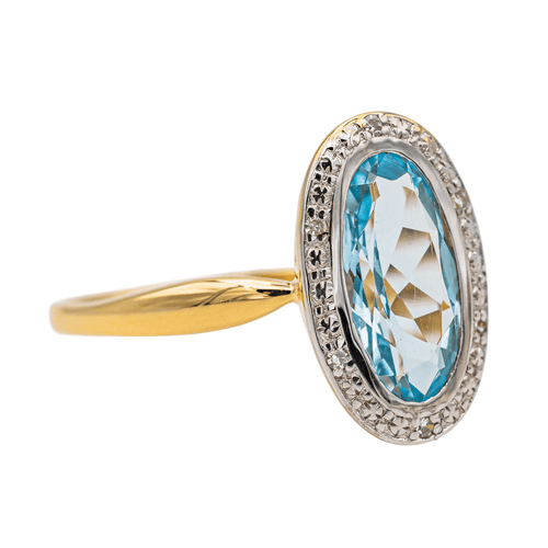 Bague 59 Bague Or jaune Topaze, Diamant 58 Facettes 3437190CN