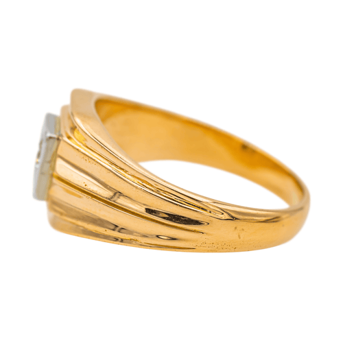 Bague 58.5 Bague tank sertie d’un diamant en or rose 18 carats 58 Facettes 3437192CN