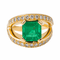 Bague 54.5 Bague Or jaune Emeraude, Diamant 58 Facettes 3440736CN