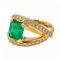 Bague 54.5 Bague en or jaune 18 carats à émeraude et diamants 58 Facettes 3440736CN