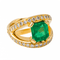 Bague 54.5 Bague Or jaune Emeraude, Diamant 58 Facettes 3440736CN