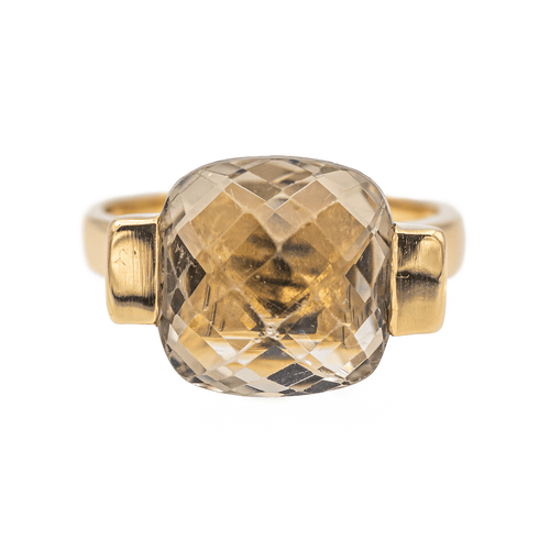 Bague 53 Bague solitaire en or jaune 18 carats sertie d’un quartz fumé 58 Facettes 3443077RV