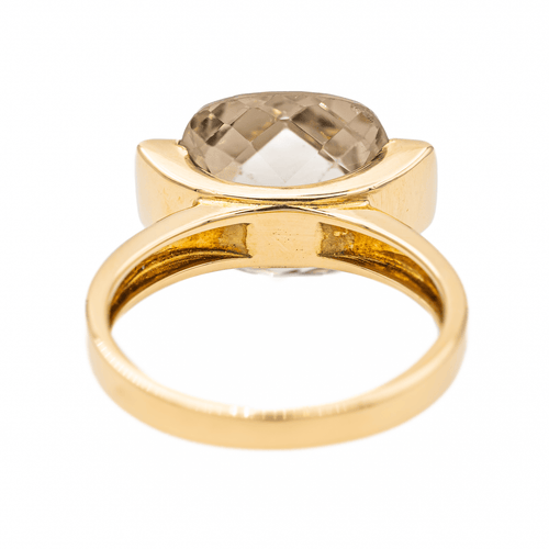 Bague 53 Bague solitaire en or jaune 18 carats sertie d’un quartz fumé 58 Facettes 3443077RV