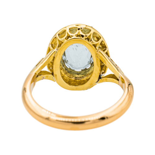 Bague 47 Bague Pompadour Or jaune Aigue marine, Diamant 58 Facettes 3447714CN