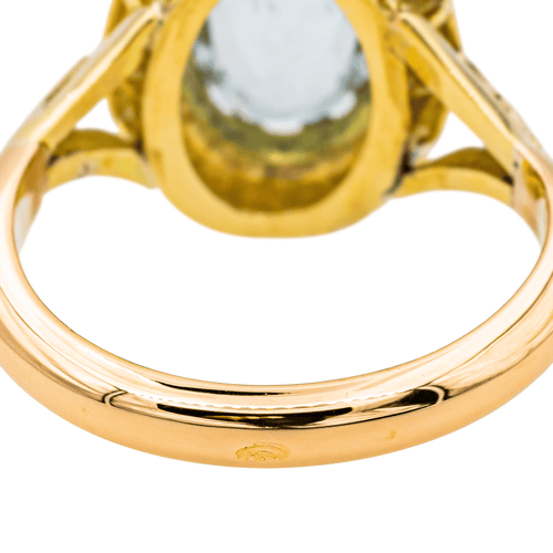 Bague 47 Bague Pompadour Or jaune Aigue marine, Diamant 58 Facettes 3447714CN