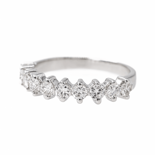 Bague 55 Bague Demi alliance Or blanc Diamant 58 Facettes 3447715CN
